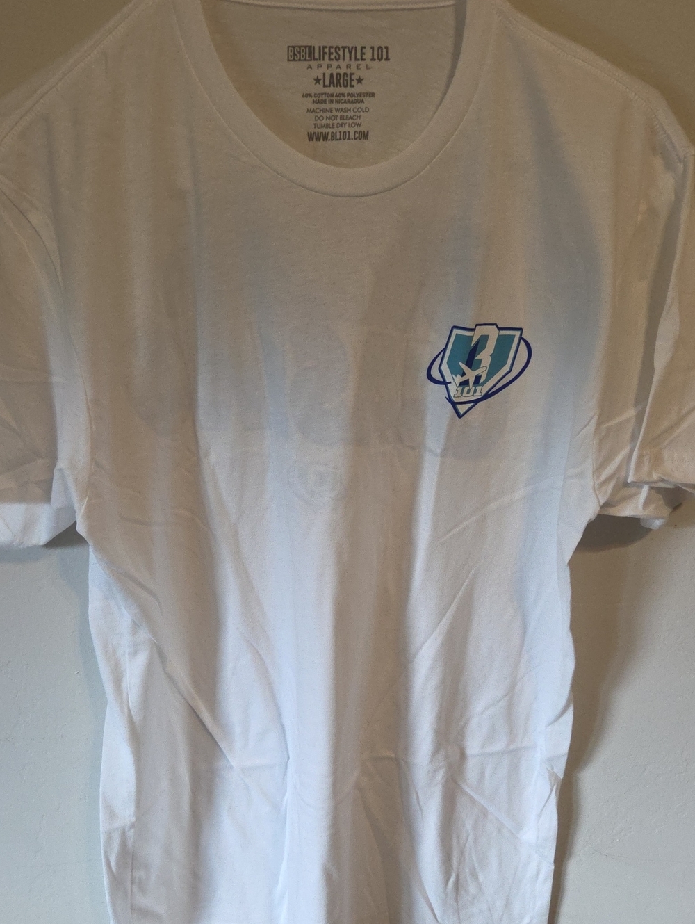 BSBLifestyle 101 White Short Sleeve Graphic Tee - Men's Casual Crew